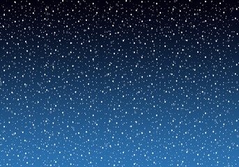 Stars in universe, night gradient blue sky star pattern background, sky starry, cosmos background, vector illustration background, Christmas snowflakes and polka dots