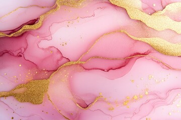 Obraz premium A detailed view of pink and gold marbles, perfect for decorative purposes