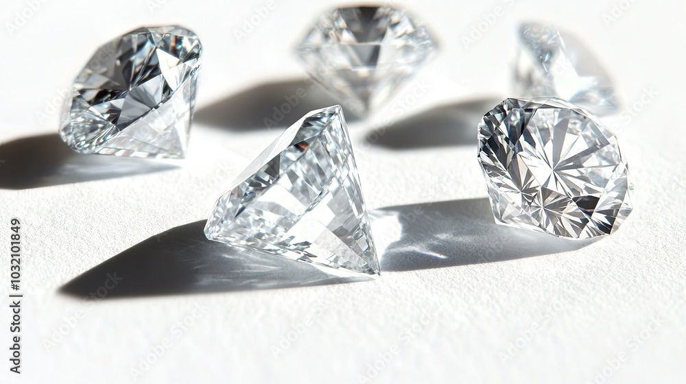 Aufkleber elegant diamonds casting shadows on a soft surface in natural light generative ai