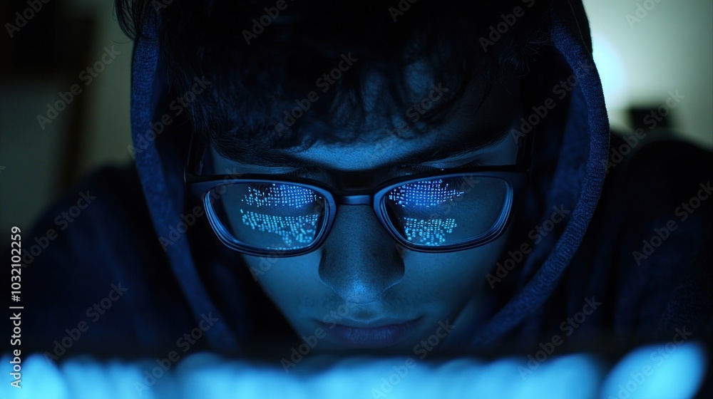 Poster close-up of a hacker