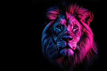 Vibrant Artistic Portrait of a Lion