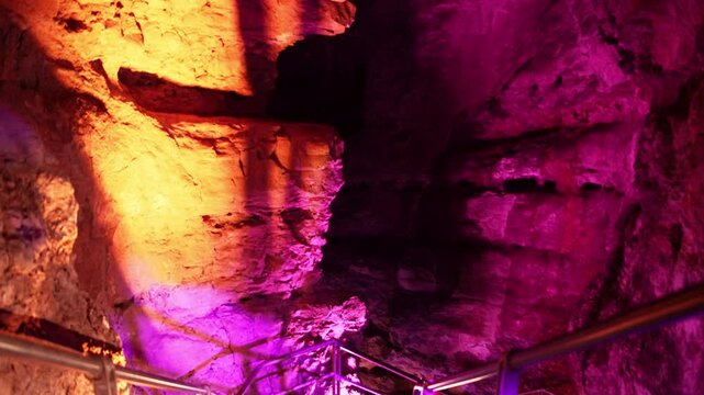  Spectacular night landscape in the Rio Sass Canyon in Italy.