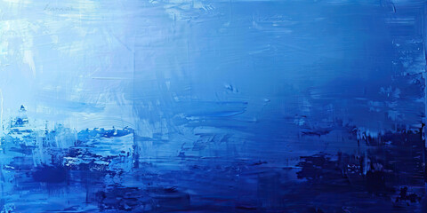 Fototapeta premium A depressing shade of blue dominates the background of an abstract painting, reflecting the emotions of those suffering from depression.