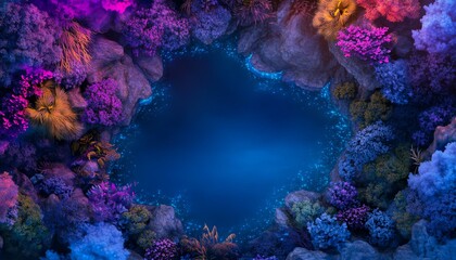 Vibrant coral reef frame underwater