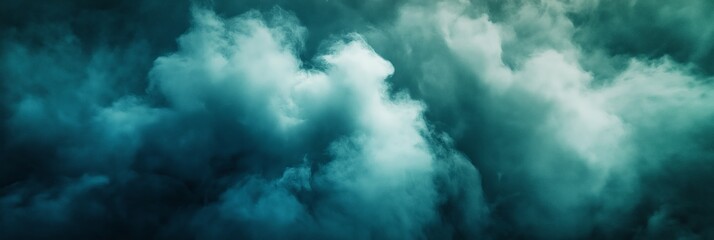 Dense clouds cover the sky in a swirling, tumultuous pattern, creating a dramatic and atmospheric effect.