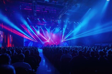 Vibrant Sports Event with Illuminated Stage Effects