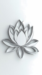 Lotus flower logo 3d vector papercut
