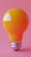 A bright yellow light bulb stands out against a simple background
