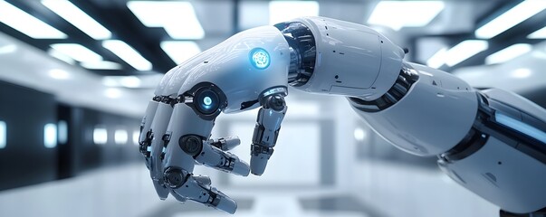 Sleek Robotic Arm Showcasing Advanced Industrial Automation and Engineering