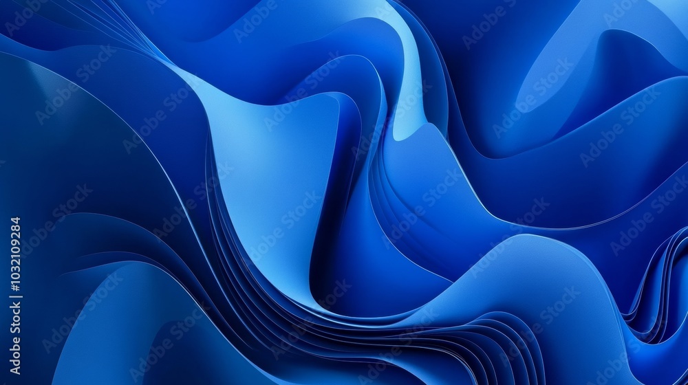 Poster abstract blue waves background forming a beautiful elegant pattern with a silky smooth surface. perf