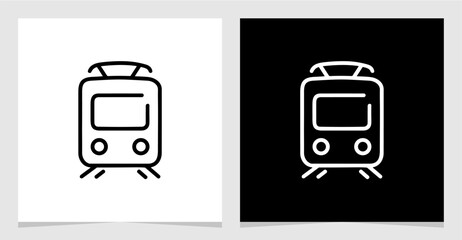 Train Outline Modern Single Set Icon Vector Element