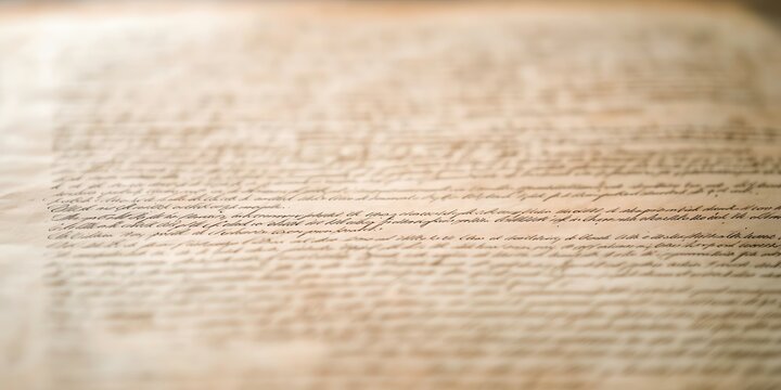 Closeup of antique manuscript