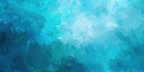 A vibrant turquoise hue fills an abstract painting, inspiring a sense of calm and serenity in patients.