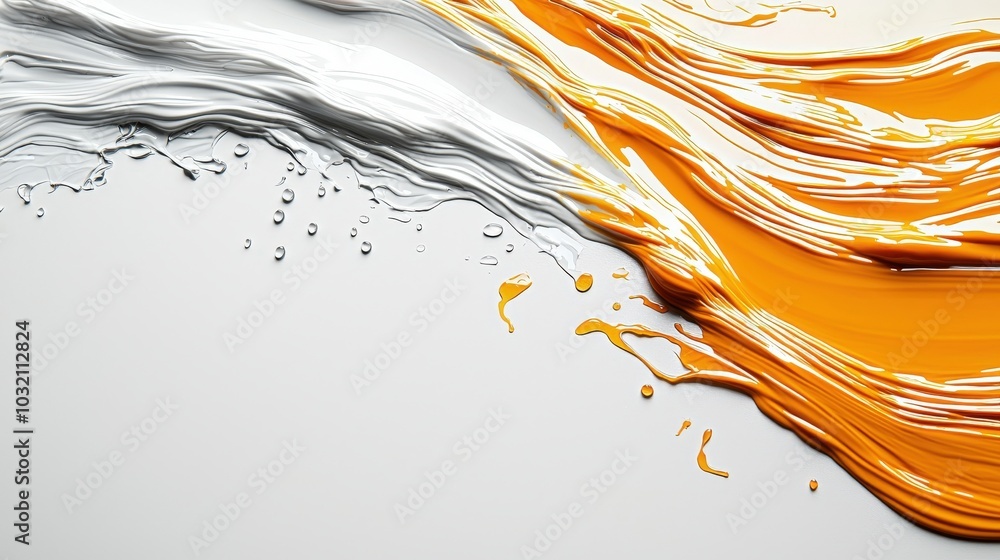 Poster elegant abstract flowing colors from top-down view
