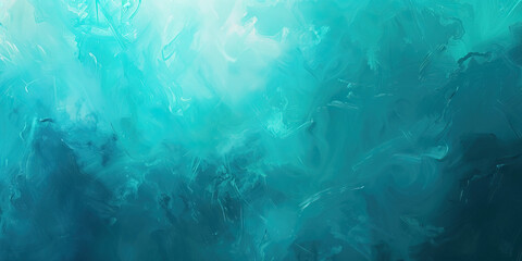 A vibrant turquoise hue fills an abstract painting, inspiring a sense of calm and serenity in patients.