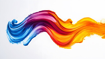 Vibrant Abstract Streaks, an illustration featuring colorful paint swirls on a clean white canvas, exuding energy and creativity.