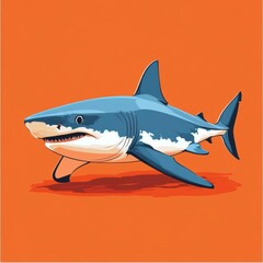 Obraz premium A stylized illustration of a great white shark