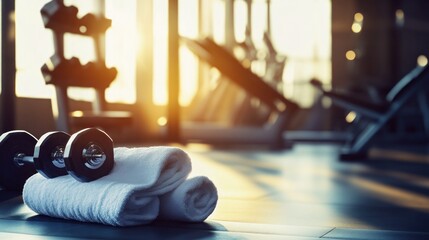 Gym Dumbbell and Towel