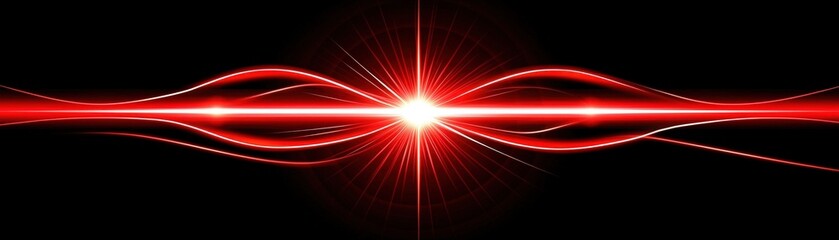Fototapeta premium Vibrant Red Light Beam on Dark Background