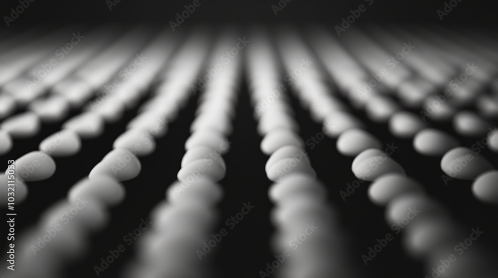 Aufkleber linear arrangement of uniform dots, a series of small identical circles aligned in a straight path, 