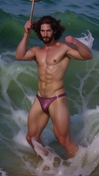 Handsome man against the background of the sea