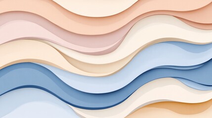 Serene Pastel Waves: An Abstract Minimalist Landscape