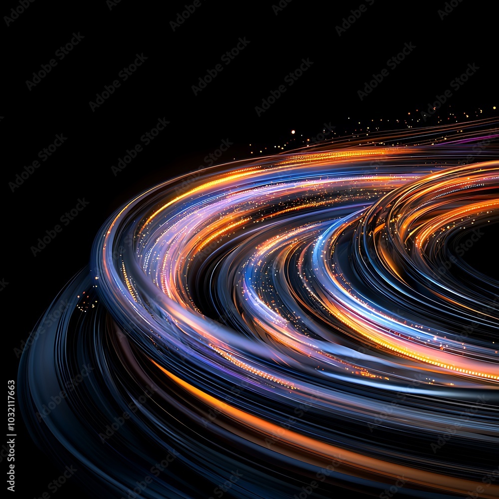 Poster capture the essence of movement with this abstract image featuring vibrant swirls of colorful light 
