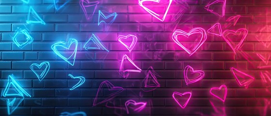 Urban Neon Graffiti Style Heart Designs