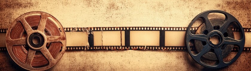 Vintage Film Strip on Textured Background