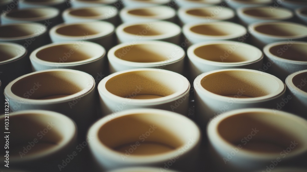 Poster symmetrical arrangement of empty circles, a clean and minimalist design showcasing uniformity and si