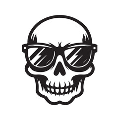 Cool Skull Wearing Sunglasses Illustration.eps