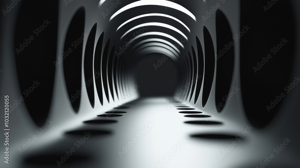 Poster symmetrical arrangement of empty circles, a minimalist design showcasing uniformity and balance in a