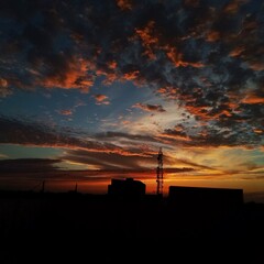 Orange sky red sky sunset orange clouds beautiful clouds 