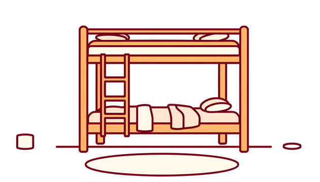recommend clip art: Bunk bed line and glyph icon, furniture and interior, bunk bed vector icon, vector graphics, editable stroke outline sign, eps 10.
