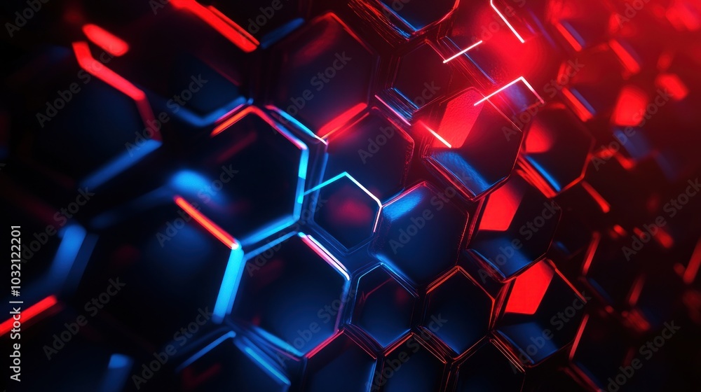 Poster abstract hexagon pattern