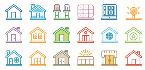 Set of home icon. Pictogram vector design.