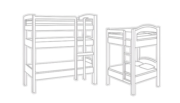 recommend clip art: Bunk bed line and glyph icon, furniture and interior, bunk bed vector icon, vector graphics, editable stroke outline sign, eps 10.