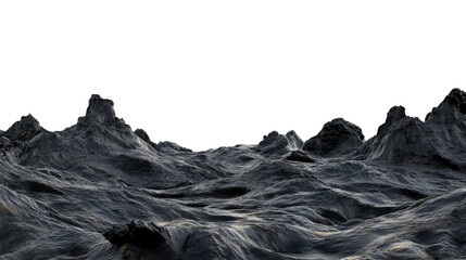 Jagged Volcanic Rocks and Black Lava Fields Ideal for fantasy landscapes and concept art for post-apocalyptic worlds