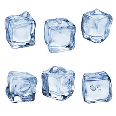 Obraz premium Ice cube icons isolation on transparent background