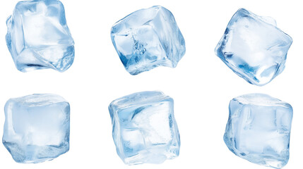 Obraz premium Ice cube icons isolation on transparent background