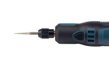 hand engraver with cutter for hand engraver and drill with diamond filings, mini hand drill on battery isolated from background