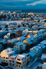 Fototapeta premium Reykjavik, capital city, in Iceland, at winter.
