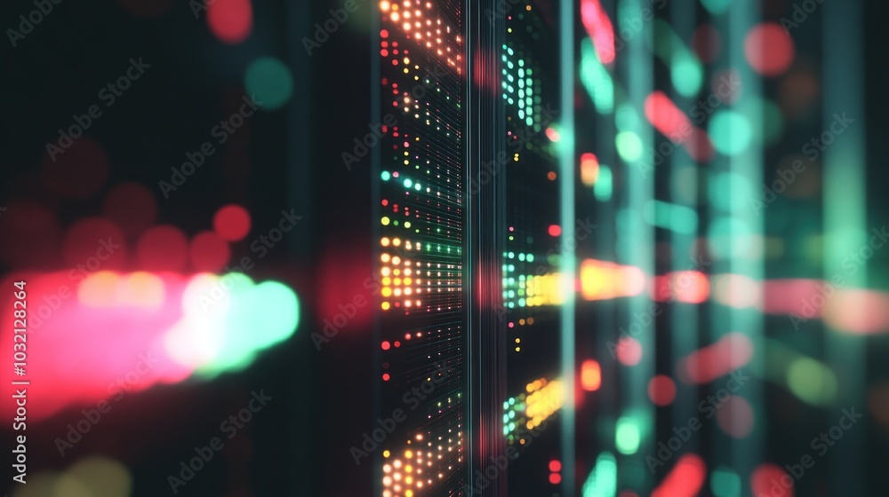 Poster Server Rack with Data Lights