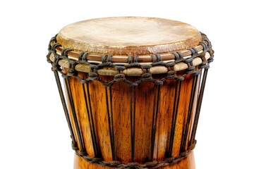 A wooden drum surrounded by a metal chain, ready for use in a variety of settings