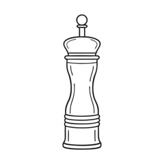 Obraz premium Pepper mill outline design, minimalist style, with elegant curves and functional details 