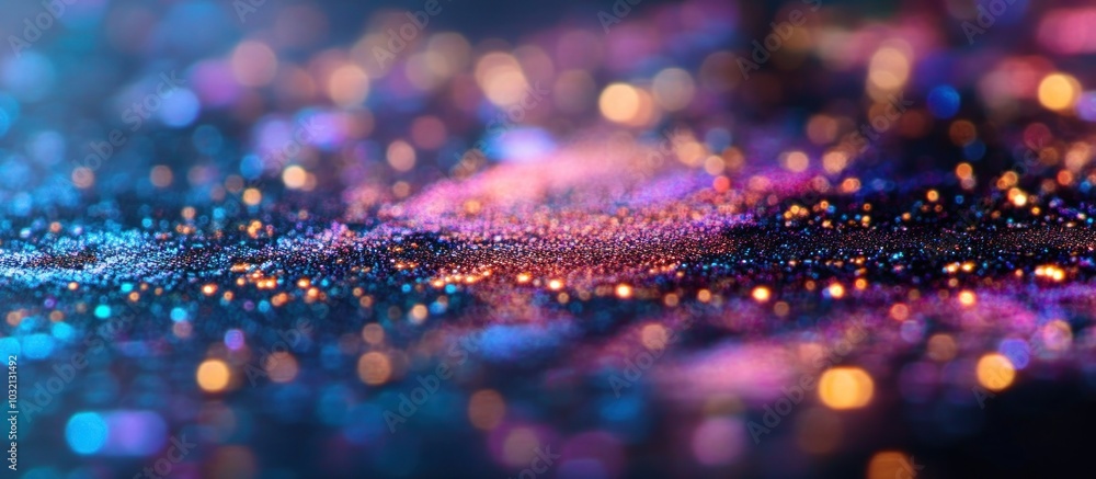 Wall mural abstract background with colorful bokeh and glitter.