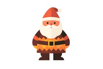 Obraz premium Cartoon Santa Claus Illustration Festive Christmas Character Holiday Icon