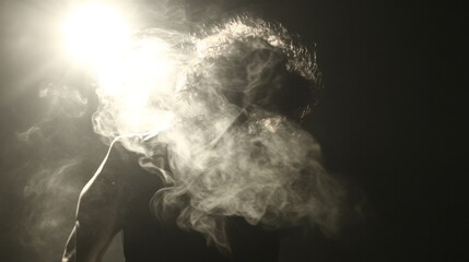 Mysterious Silhouette in Smoky Haze