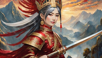 Samurai Warriors in Epic Poses and Dramatic Lighting