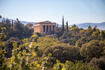 Naklejka premium Sunny day in ancient Athens, Greece
